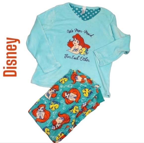 Disney little Mermaid fleece soft pajama set size womans 2xl - Picture 1 of 5